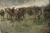 Gregge di capre all'aperto
